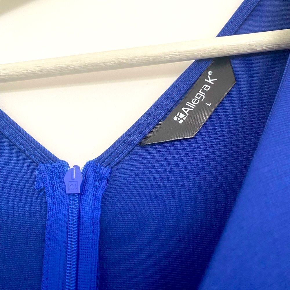 Allegra-K Wide-Leg Jumpsuit Blue Size Large Women’s - Picture 4 of 4